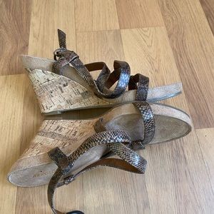 Brand new animal print platform cork sandals